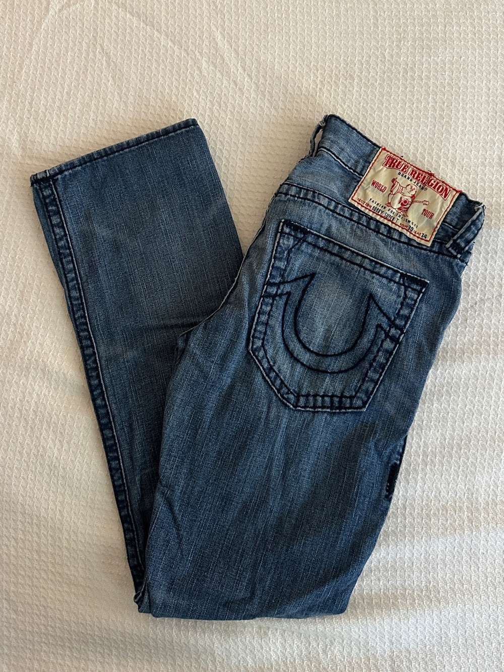 True Religion Men's Medium Blue Slim Straight Jeans